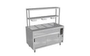 Culinaire - CH.BMH.I.GDB.8 - Island Bain Marie with Double Gantry & Heat Lamps to Bottom Shelf -  8 Module