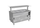 Culinaire - CH.BMHC.U.GSF.6 - Under Bench Counter Line Bain Marie Hot Cupboard With Flat Glass Gantry - Stainless Steel -  6 Module