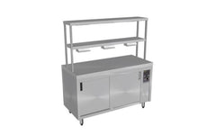 Culinaire - CH.HC.I.GDD.8 - Island Hot Cupboard with Double Gantry and Heat Lamps to Top & Bottom Shelves -  8 Module