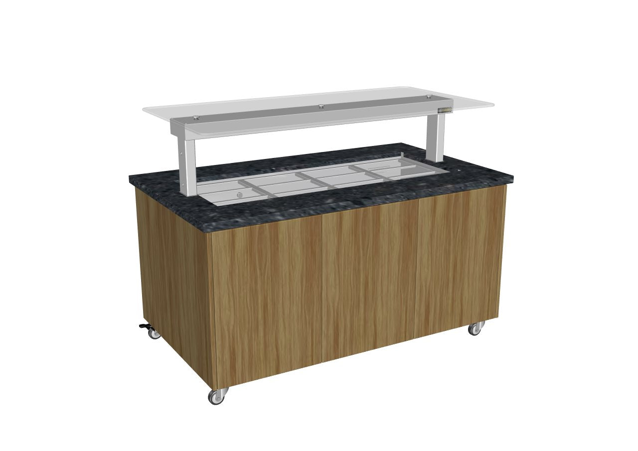 Culinaire - CH.IBGJ.BMC.U.GSF.4 - Heated Mobile Island Buffet - Joinery Panels - Stone Top  4 Module