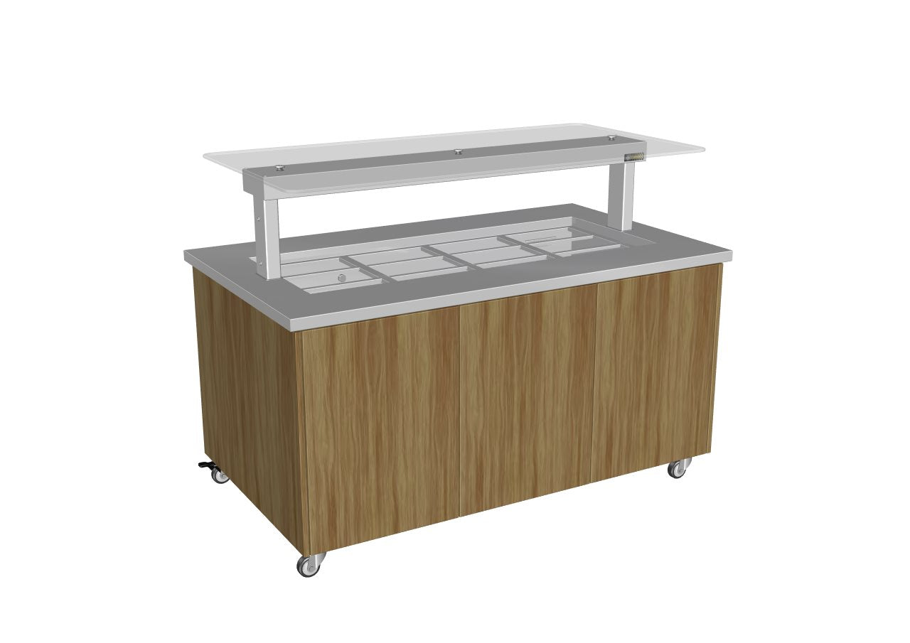 Culinaire - CH.IBSJ.BMC.U.GSF.6 - Heated Mobile Island Buffet - Joinery Panels - Stainless Steel Top  6 Module