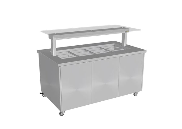 Culinaire - CH.IBSS.BMC.U.GSF.4 - Heated Mobile Island Buffet - Stainless Steel Panels & Top  4 Module
