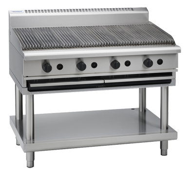Waldorf 800 Series CHL8120G-LS 1200mm Gas Chargrill Low Back Version Leg Stand