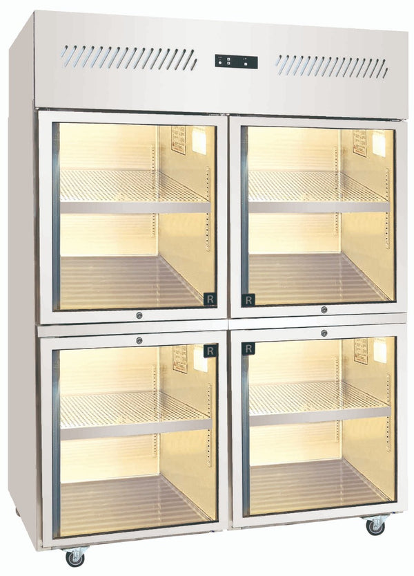 Austune 4 Glass Half Door Upright Chiller