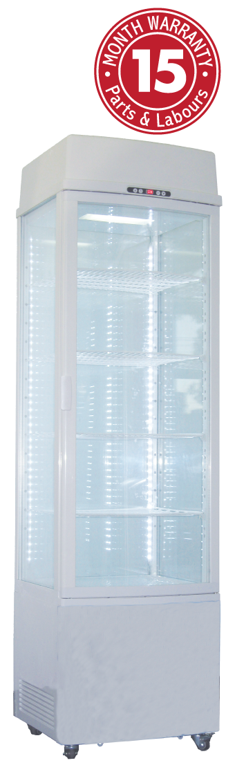 Exquisite CTD235 Four Sided Glass Upright Display Refrigerators