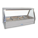 Roband - E26- Straight Glass Hot Food Display Bar - Bain Marie -  12 pans double row