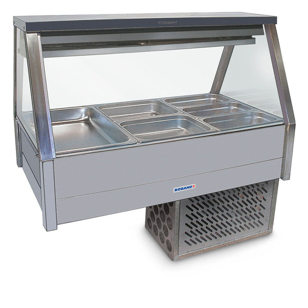 Roband - EFX23RD- Straight Glass Refrigerated Display  Bar - Bain Marie - Piped and Foamed only (no motor) -  6 pans