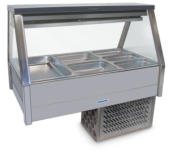 Roband - ERX23RD- Straight Glass Refrigerated Display  Bar - Bain Marie -  6 pans