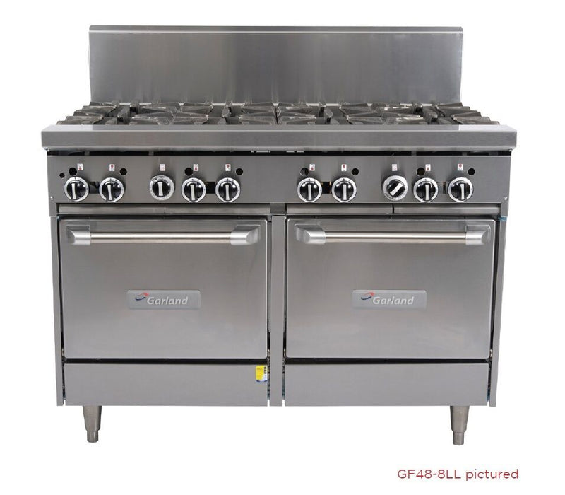Garland 1200mm WIDE RESTAURANT SERIES 2 BURNERCOMBINATION RANGE WITH 2 SPACE SAVER OVENS (NG & LP) GF48-2G36LL