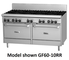 Garland 1500mm WIDE RESTAURANT SERIES 6 BURNERCOMBINATION RANGE WITH 2 STANDARD OVENS (NG & LP) GF60-6G24RR