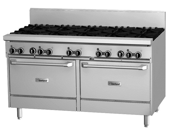Garland 1500mm WIDE RESTAURANT SERIES 10 BURNERRANGE WITH 2 STANDARD OVENS (NG & LP) GF60-10RR