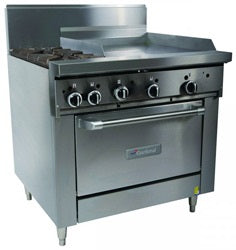 Garland 900mm WIDE RESTAURANT SERIES 2 BURNERCOMBINATION RANGE WITH CONVECTION OVEN (NG & LP) GFE36-2G24C
