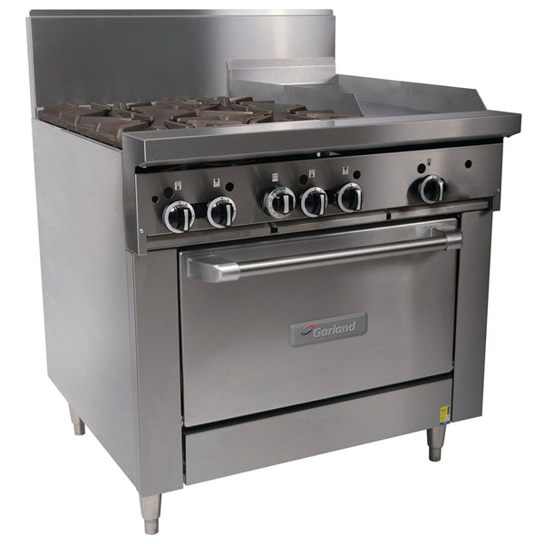 Garland 900mm WIDE RESTAURANT SERIES 4 BURNERCOMBINATION RANGE WITH CONVECTION OVEN(NG & LP) GFE36-4G12C