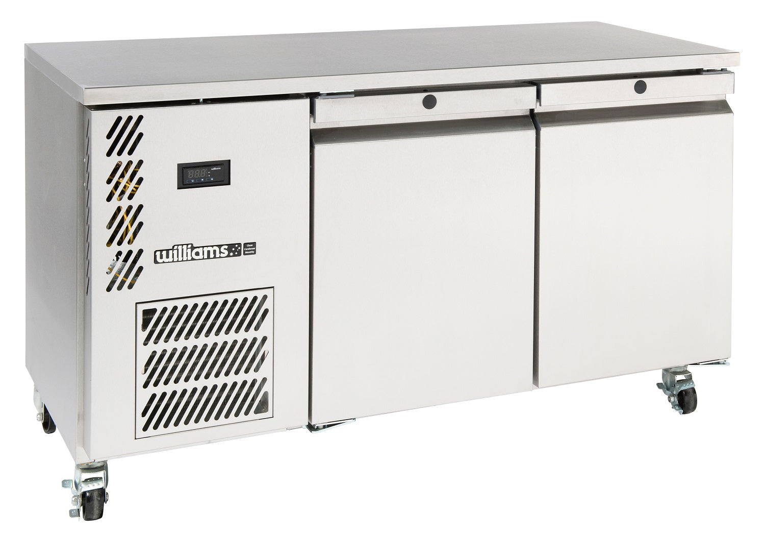 Williams Opal Hydrocarbon - Two door stainless steel self contained under counter freezer