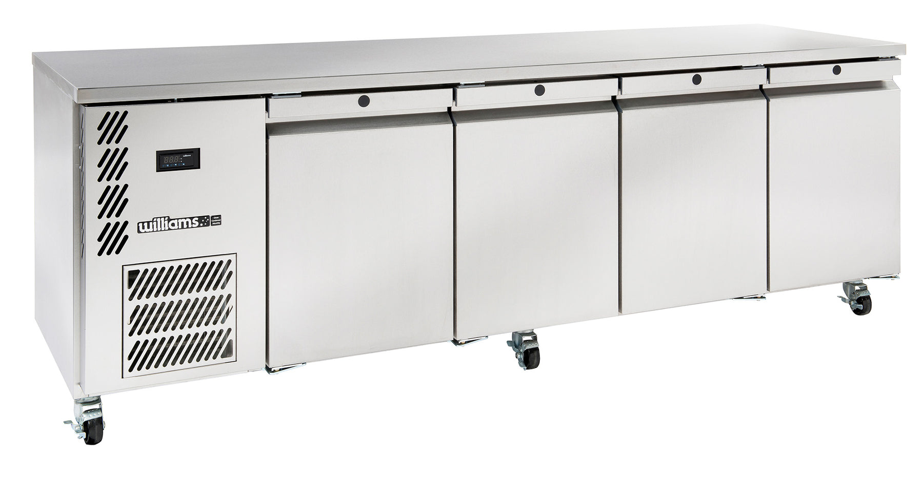 Williams Opal Hydrocarbon - Four door stainless steel self contained under counter fridge