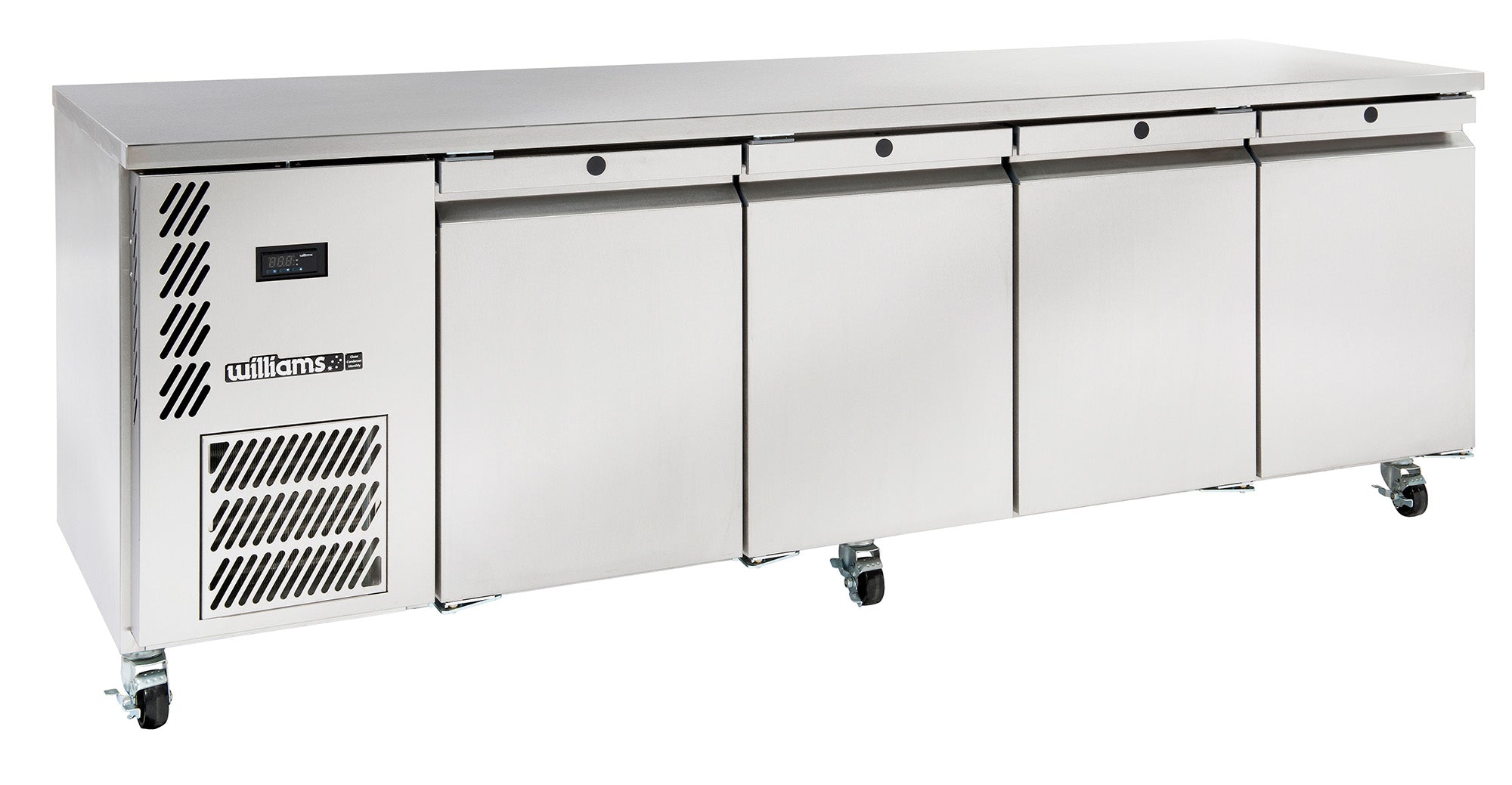 Williams Opal Hydrocarbon - Four door stainless steel self contained under counter fridge