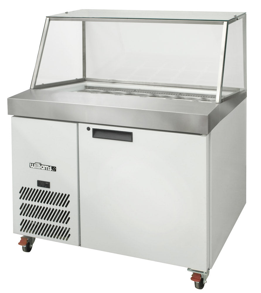 Williams Banksia - One Door White Colorbond Prep Counter Refrigerator With Angled Blown Air Well