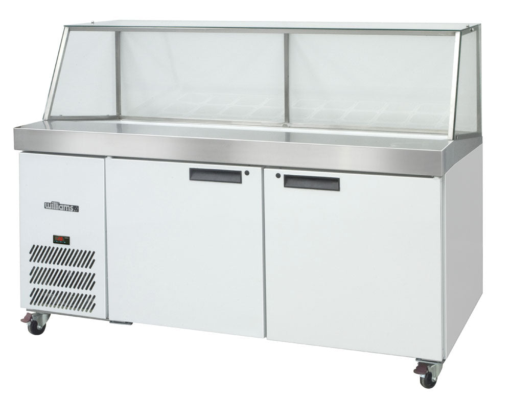 Williams Banksia - Two Door White Colorbond Prep Counter Refrigerator With Angled Blown Air Well