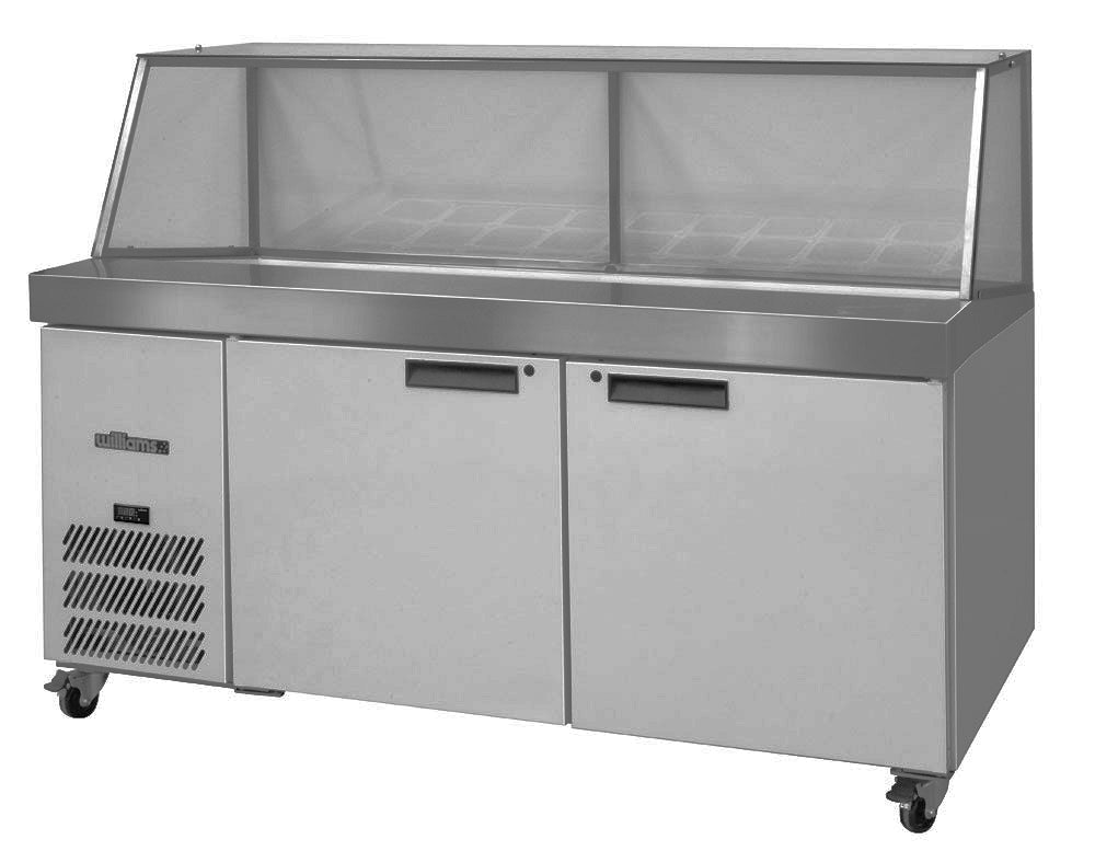 Williams Banksia - Two Door Stainless Steel Prep Counter Refrigerator With Angled Blown Air Well