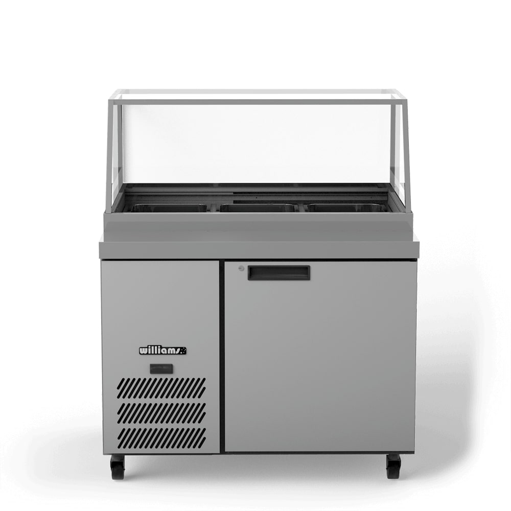 Williams Banksia - One Door White Colorbond Prep Counter Refrigerator With Flat Blown Air Well