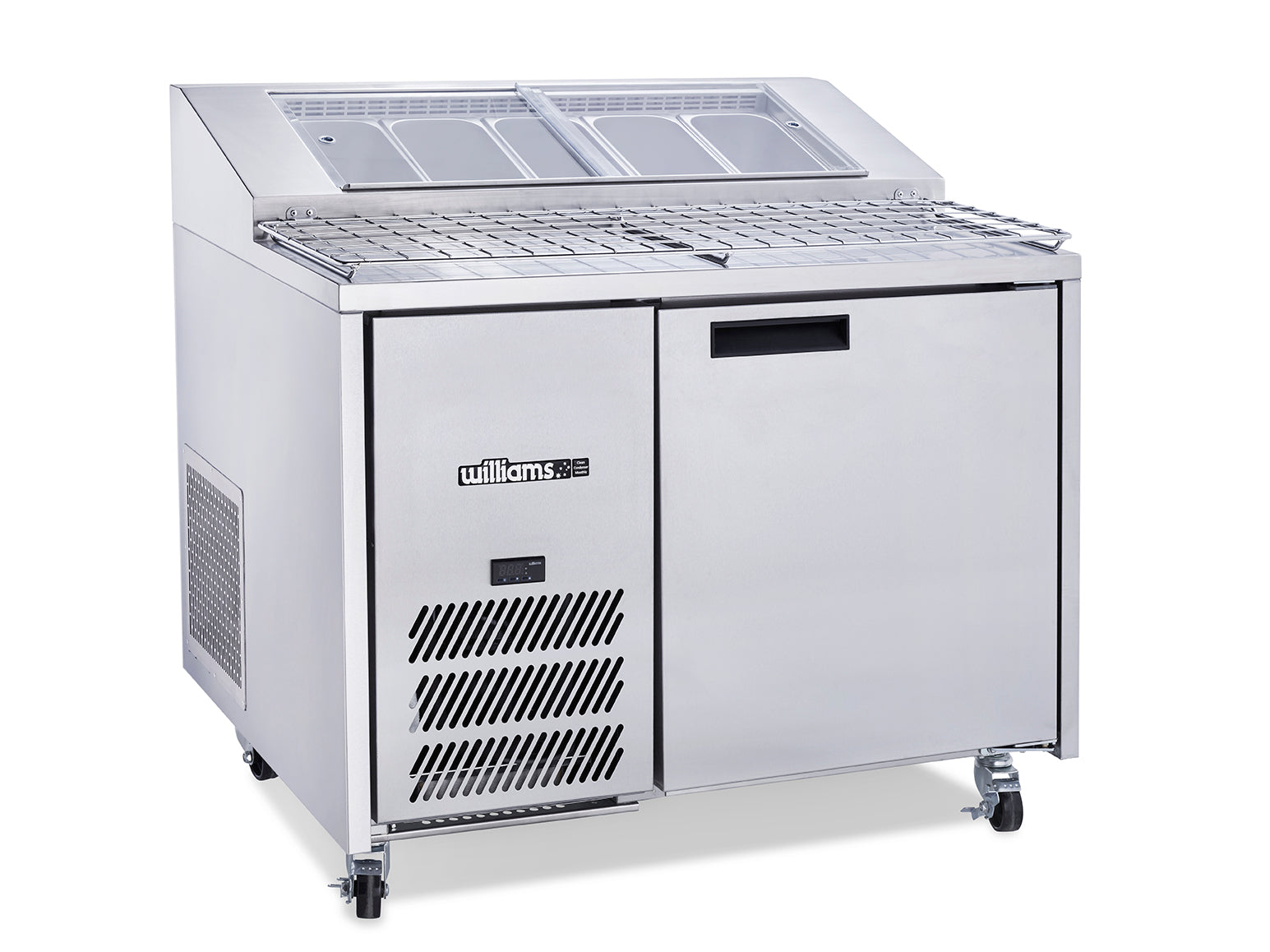 Williams Jade Pizza - One Door Stainless Steel Pizza Prep Counter Refrigerator With Blown Air Well
