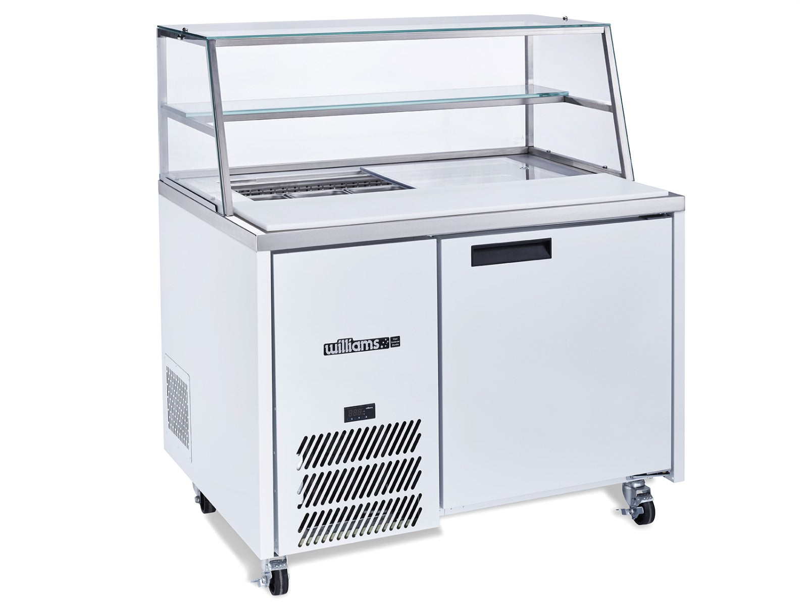 Williams Jade Sandwich - One Door White Colorbond Prep Counter Refrigerator With Blown Air Well