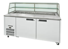 Williams Jade Sandwich - Two Door White Colorbond Prep Counter Refrigerator With Blown Air Well