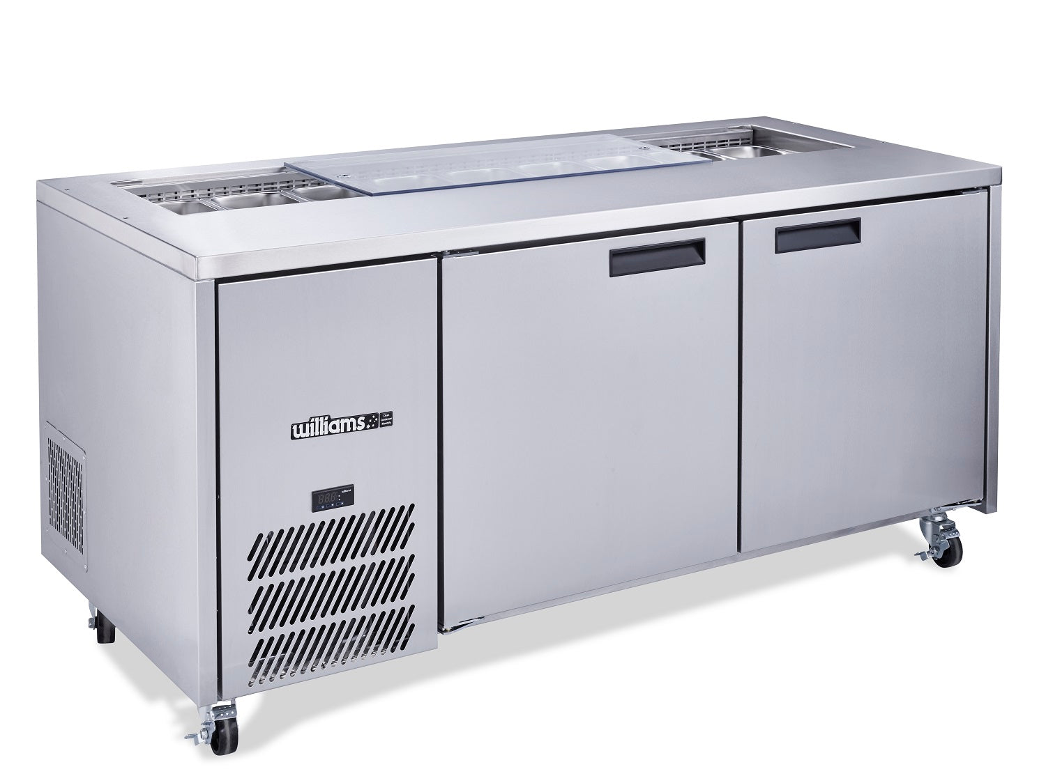 Williams Jade Sandwich - Two Door Stainless Steel Prep Counter Refrigerator With Blown Air Well