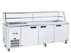 Williams Jade Sandwich - Three Door White Colorbond Prep Counter Refrigerator With Blown Air Well