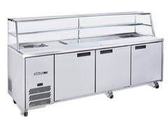 Williams Jade Sandwich - Three Door Stainless Steel Prep Counter Refrigerator With Blown Air Well
