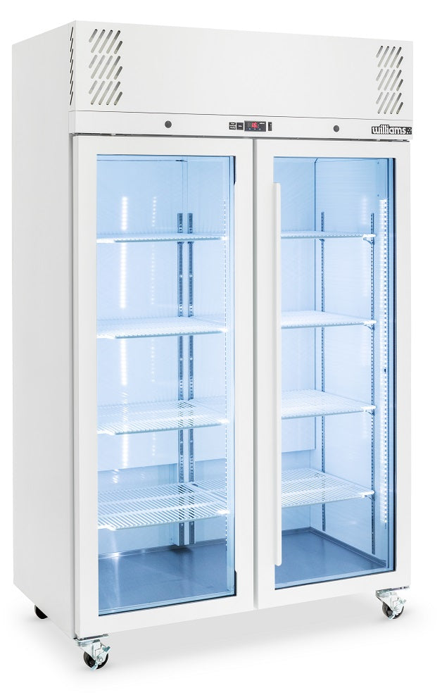 Williams Pearl - Two Door White Colorbond Upright Display Freezer