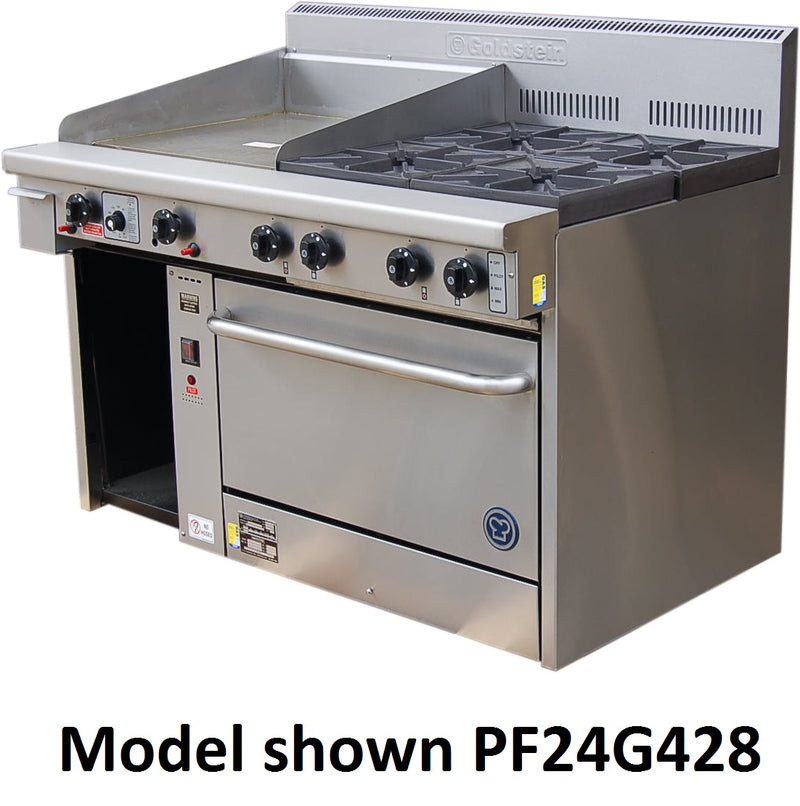 GOLDSTEIN: 305x20mm Griddle & 6 Burner Gas Oven Range - PF12G628