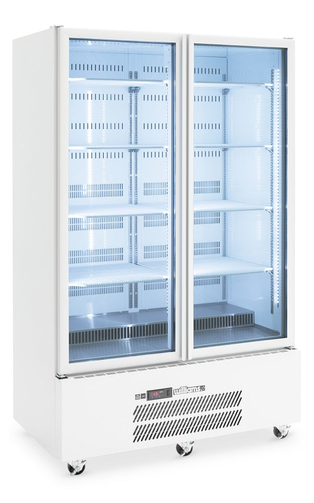 Williams Quartz Star - Two Door White Colorbond Upright Display Refrigerator