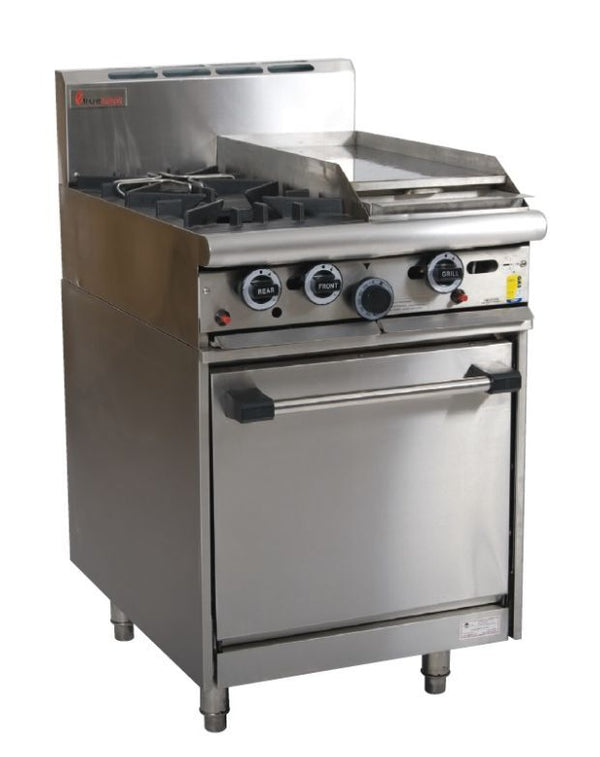Trueheat RCR6-2-3G: oven with two open top burner and 300mm griddle (NG or LP gas)