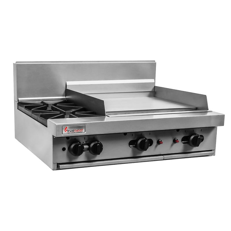 Trueheat RCT9-2-6G: two open top burners and 600mm griddle (LP or NG gas)