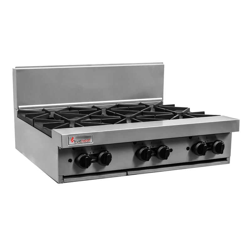 Trueheat RCT9-6: six open top burners (LP or NG gas)