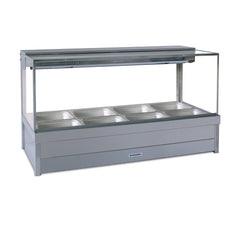 Roband - S24- Square Glass Hot Food Display  Bar - Bain Marie -  8 pans double row