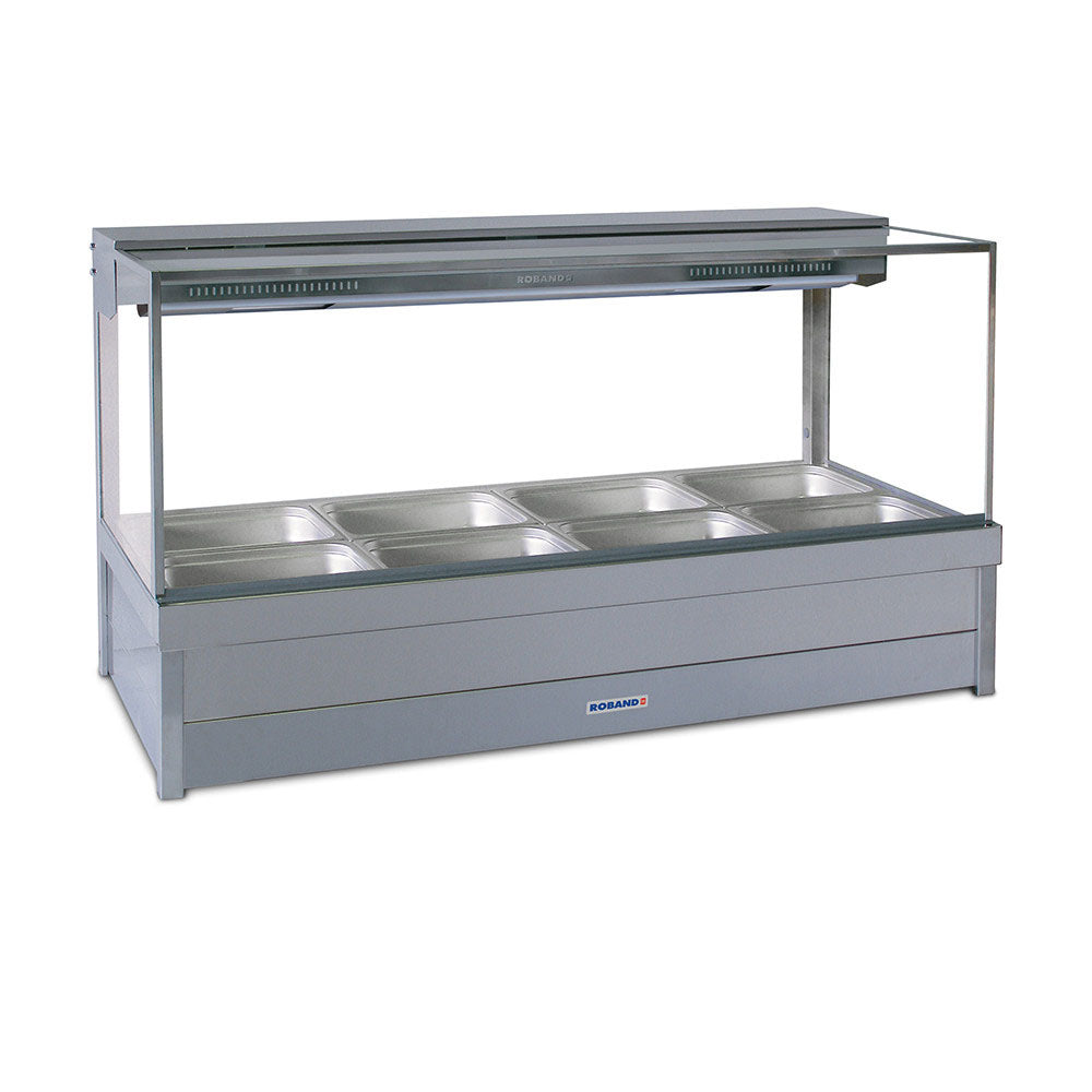 Roband - S26- Square Glass Hot Food Display  Bar - Bain Marie -  12 pans double row