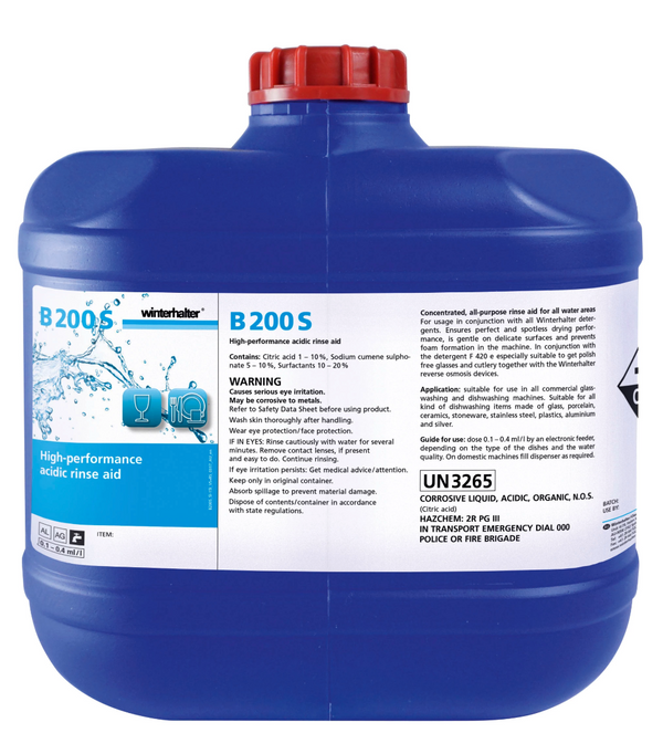 Winterhalter B200S-15L Liquid Glass Washing Rinse Aid 15L