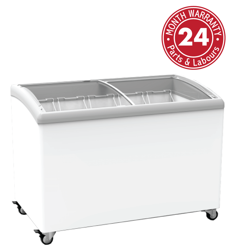 Exquisite SD400 Curved Glass Display Chest Freezers - 374L