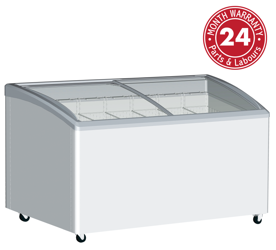 Exquisite SD575K Curved Glass Display Chest Freezers - 575L