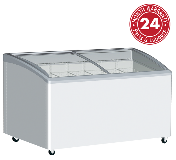Exquisite SD575K Curved Glass Display Chest Freezers - 575L