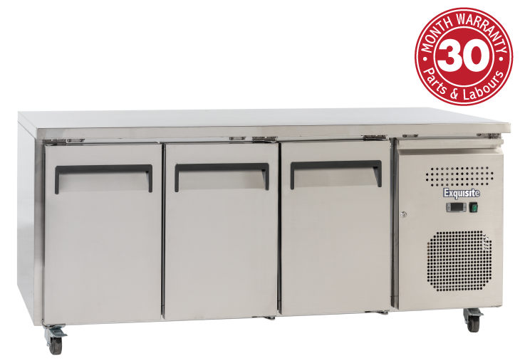 Exquisite SSC400H Three Solid Doors Underbench Storage Refrigerators Slimline