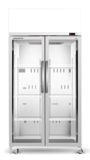 SKOPE TCE1000N EziCore: 2 Door Glass Display Fridge