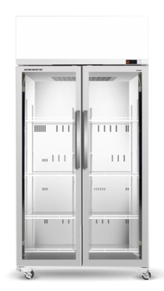 SKOPE TCE1000N EziCore: 2 Door Glass Display Fridge