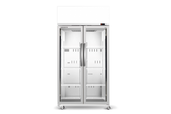 SKOPE TCE1000N EziCore: 2 Door Glass Display Fridge