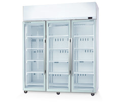 SKOPE TME1500N-AC: three door chiller ActiveCore self contained with Lit Sign
