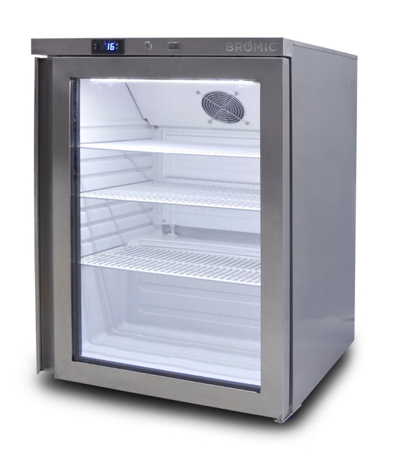 Bromic Under Bench Display Fridge - 138L Single Door Glass - Hinged Door UBC0140GD-NR