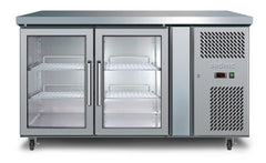 Bromic Under Bench Display Fridge - 282L LED 2 Door Glass - Hinged Door UBC1360GD-NR