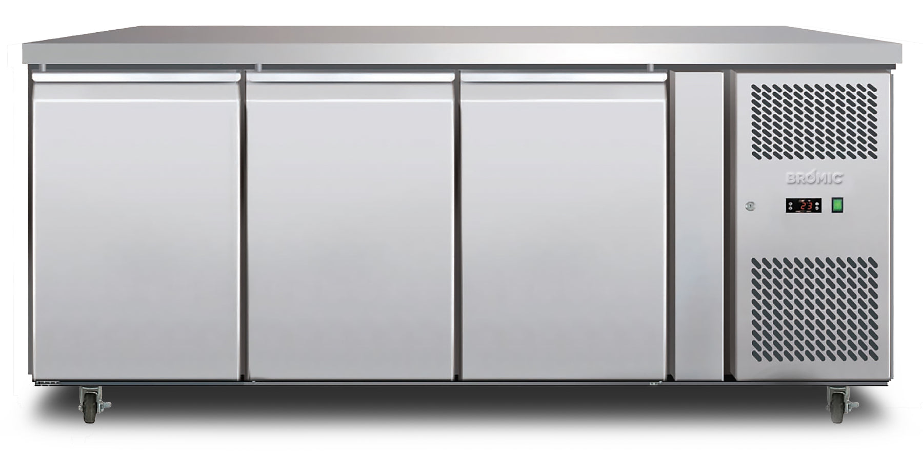 Bromic Under Bench Storage Fridge - 417L LED 3 Door - Stainless Steel UBC1795SD-NR